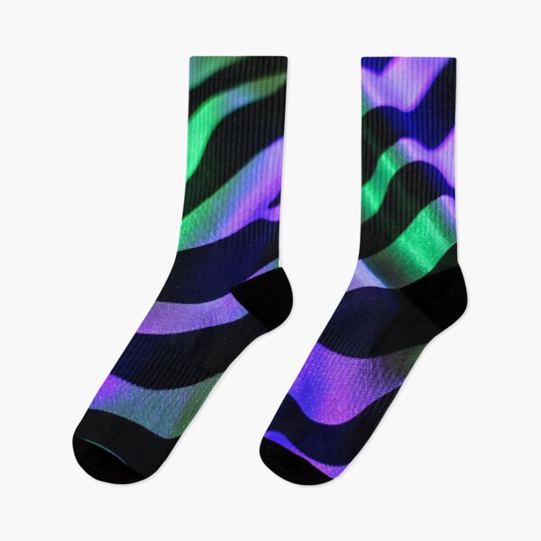 Item preview, Psychedelic Zebra Fur – Neon Green & Purple Silk Texture designed and sold by ArtiQreate.