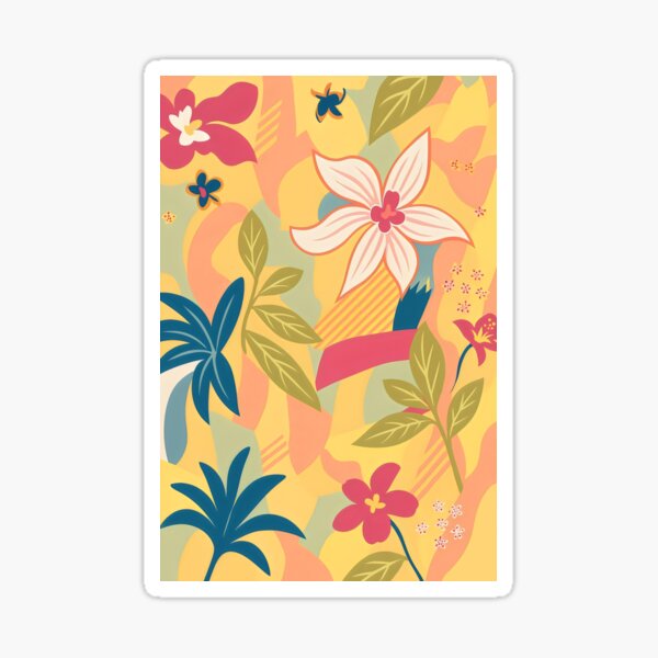 Item preview, Floral modern boho watercolor abstract pattern. Spring and summer flowers with leaves. Botanical plant. Nature. designed and sold by DRIGLI.