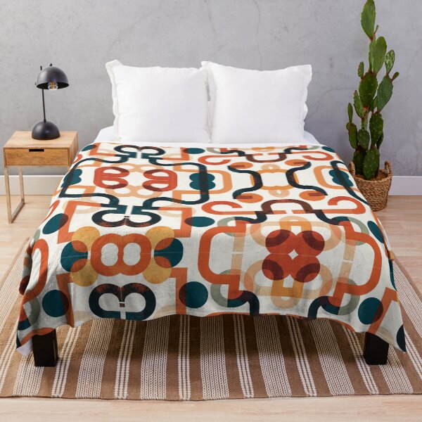 Item preview, Mid-Century Geometric Symphony Retro Abstract Pattern in Warm Tones designed and sold by Elizarfa.