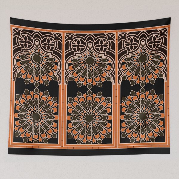 Item preview, Three Decorated Arches in Black and Orange designed and sold by Tarjiart.