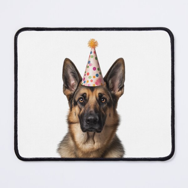 Item preview, Cute German Shepherd dog with Party Hat Birthday Celebration designed and sold by LazyOwlStore.