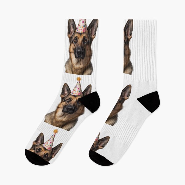 Item preview, Cute German Shepherd dog with Party Hat Birthday Celebration designed and sold by LazyOwlStore.