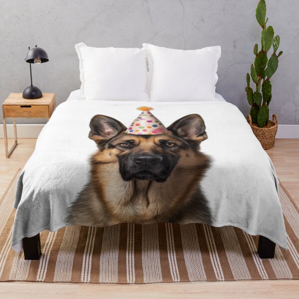 Item preview, Cute German Shepherd dog with Party Hat Birthday Celebration designed and sold by LazyOwlStore.