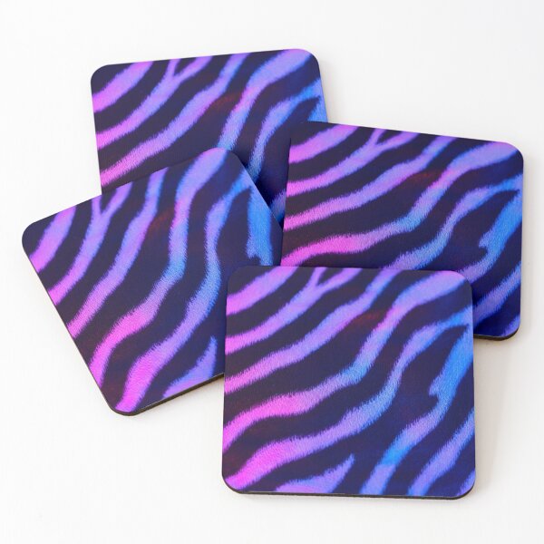 Item preview, Cyberpunk Zebra Fur – Neon Pink & Blue Animalistic Pattern designed and sold by ArtiQreate.