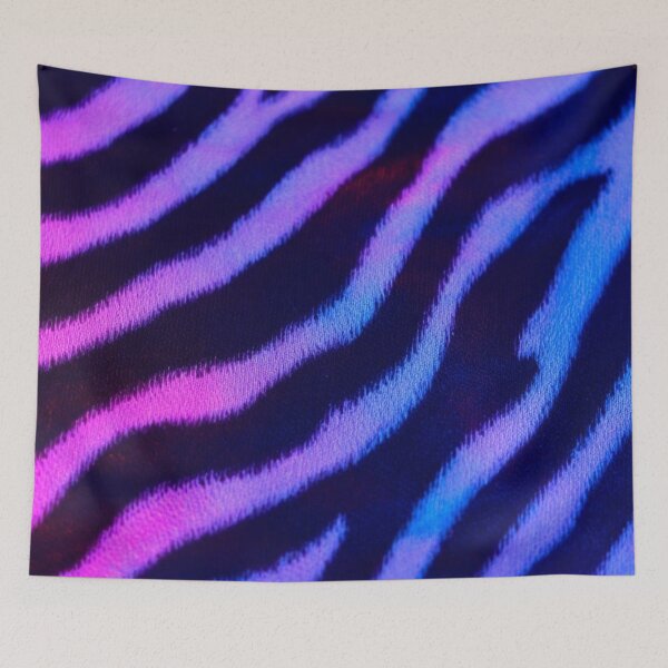 Item preview, Cyberpunk Zebra Fur – Neon Pink & Blue Animalistic Pattern designed and sold by ArtiQreate.