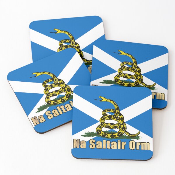Item preview, Scottish Gaelic national Saltire Gadsden Flag (Nàiseantach na h-Alba bratach ‘na saltair orm’) designed and sold by JonathanR1994.