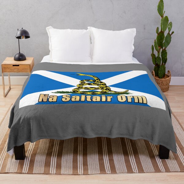 Item preview, Scottish Gaelic national Saltire Gadsden Flag (Nàiseantach na h-Alba bratach ‘na saltair orm’) designed and sold by JonathanR1994.