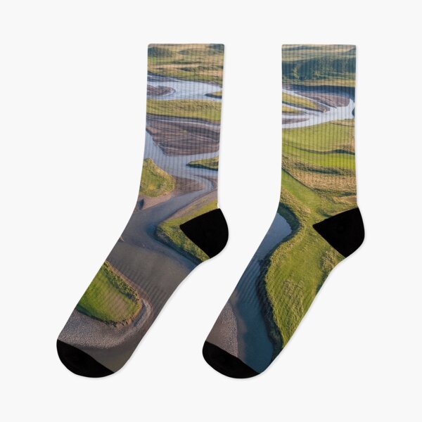 Item preview, Winding river through green hills designed and sold by anytka.