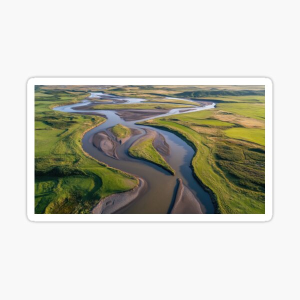 Item preview, Winding river through green hills designed and sold by anytka.