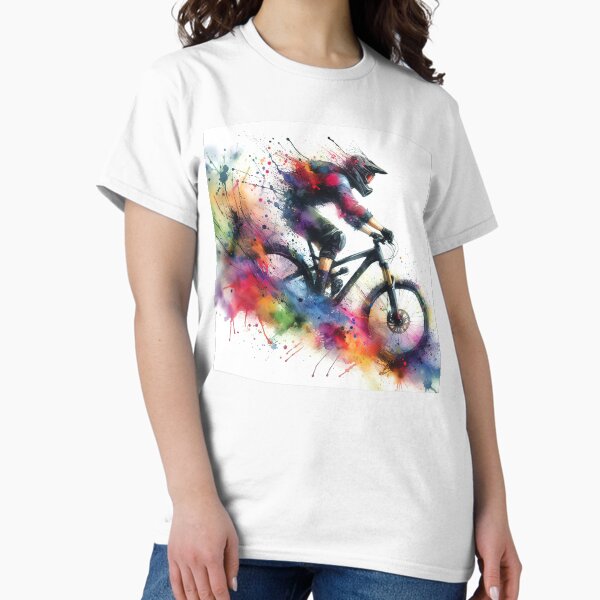 Item preview, Full-speed downhill mountain biking (watercolor technique) designed and sold by paulrommer.