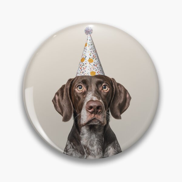 Item preview, Cute German Shorthaired Pointer dog with Party Hat Birthday Celebration designed and sold by LazyOwlStore.