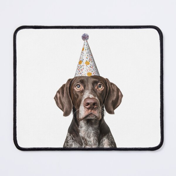 Item preview, Cute German Shorthaired Pointer dog with Party Hat Birthday Celebration designed and sold by LazyOwlStore.