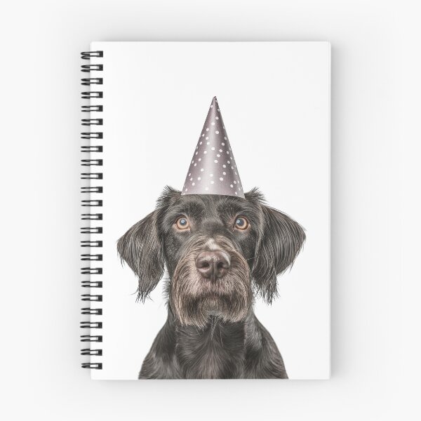 Item preview, Cute German Wirehaired Pointer dog with Party Hat Birthday Celebration designed and sold by LazyOwlStore.