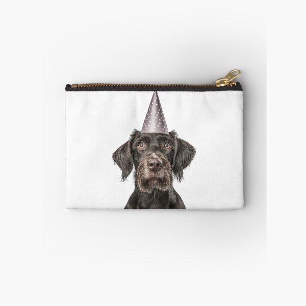 Item preview, Cute German Wirehaired Pointer dog with Party Hat Birthday Celebration designed and sold by LazyOwlStore.