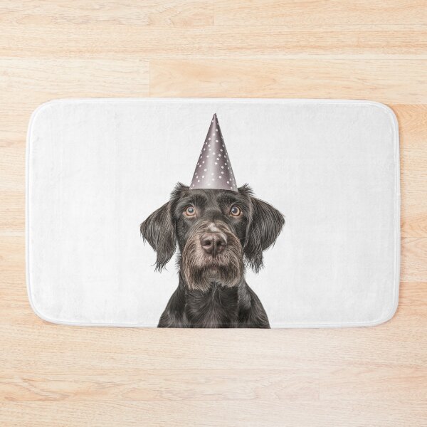 Item preview, Cute German Wirehaired Pointer dog with Party Hat Birthday Celebration designed and sold by LazyOwlStore.