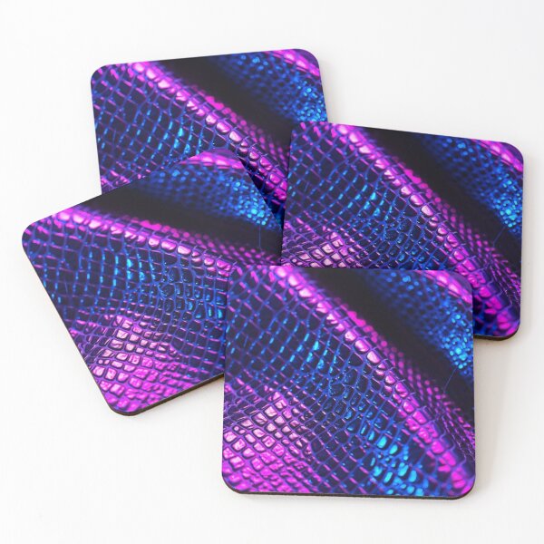 Item preview, Neon Snake Skin – Cyberpunk Pink & Blue Reptile Texture designed and sold by ArtiQreate.