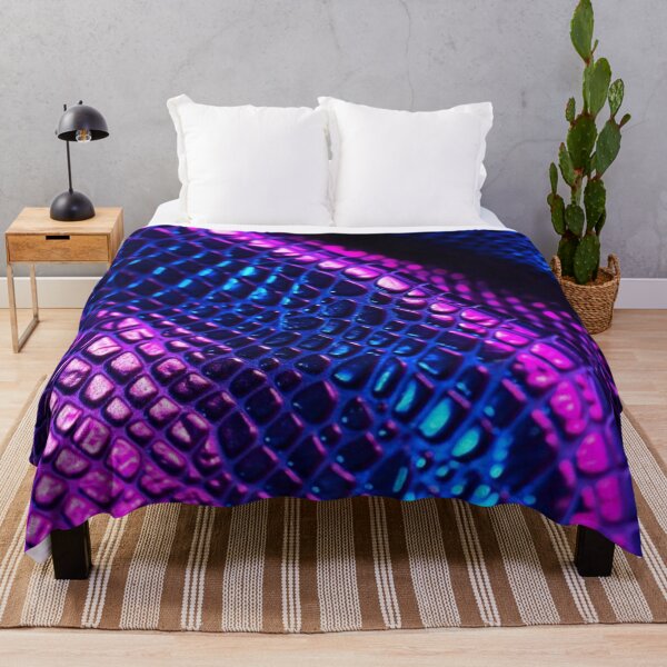 Item preview, Neon Snake Skin – Cyberpunk Pink & Blue Reptile Texture designed and sold by ArtiQreate.