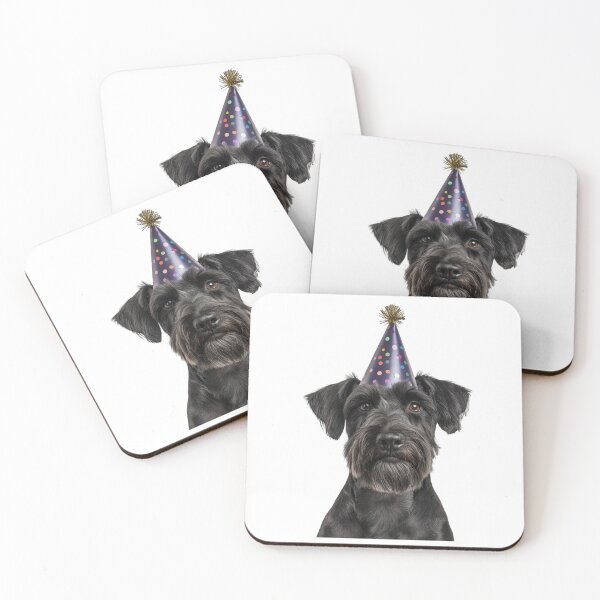 Item preview, Cute Giant Schnauzer dog with Party Hat Birthday Celebration designed and sold by LazyOwlStore.