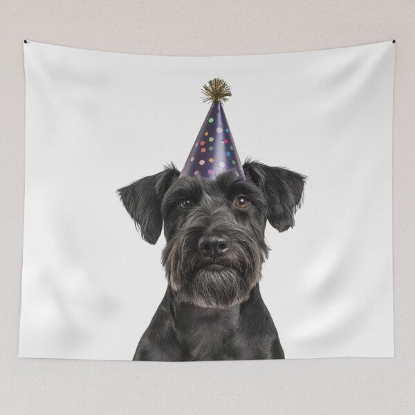 Item preview, Cute Giant Schnauzer dog with Party Hat Birthday Celebration designed and sold by LazyOwlStore.