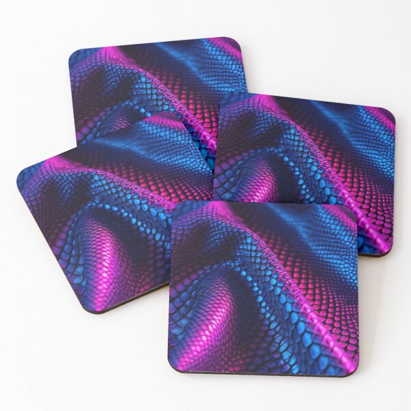 Item preview, Neon Snake Skin – Cyberpunk Pink & Blue Reptile Texture designed and sold by ArtiQreate.