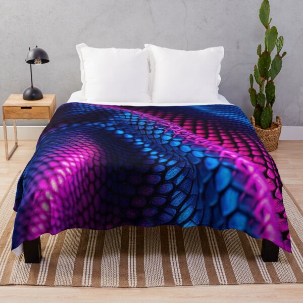 Item preview, Neon Snake Skin – Cyberpunk Pink & Blue Reptile Texture designed and sold by ArtiQreate.