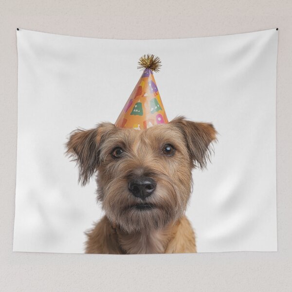 Item preview, Cute Glen of Imaal Terrier dog with Party Hat Birthday Celebration designed and sold by LazyOwlStore.