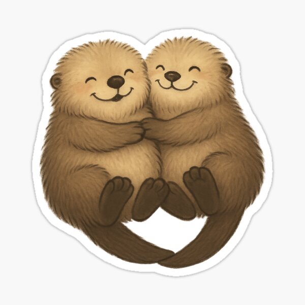 Artikel-Vorschau von Niedliche Otter halten Hände Aufkleber | Otter Paar verliebt mit Herzschwänzen | Valentinstag Geschenk, Jahrestag, Otter Halb Wortspiel, designt und verkauft von TheTravelBunny.