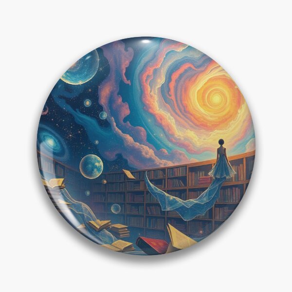Item preview, Floating Cosmic Library – Books and constellations merge in a surreal galaxy designed and sold by FotoworldEdel.
