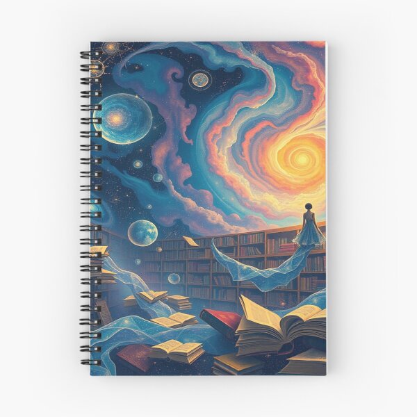 Item preview, Floating Cosmic Library – Books and constellations merge in a surreal galaxy designed and sold by FotoworldEdel.