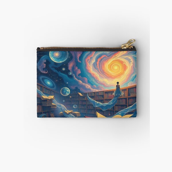 Item preview, Floating Cosmic Library – Books and constellations merge in a surreal galaxy designed and sold by FotoworldEdel.