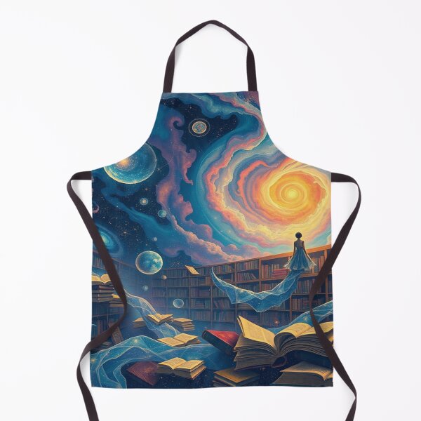 Item preview, Floating Cosmic Library – Books and constellations merge in a surreal galaxy designed and sold by FotoworldEdel.