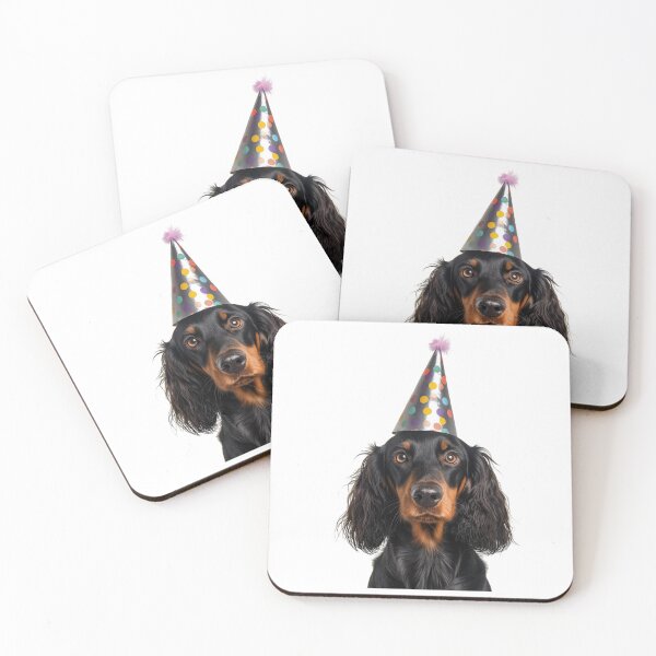 Item preview, Cute Gordon Setter dog with Party Hat Birthday Celebration designed and sold by LazyOwlStore.