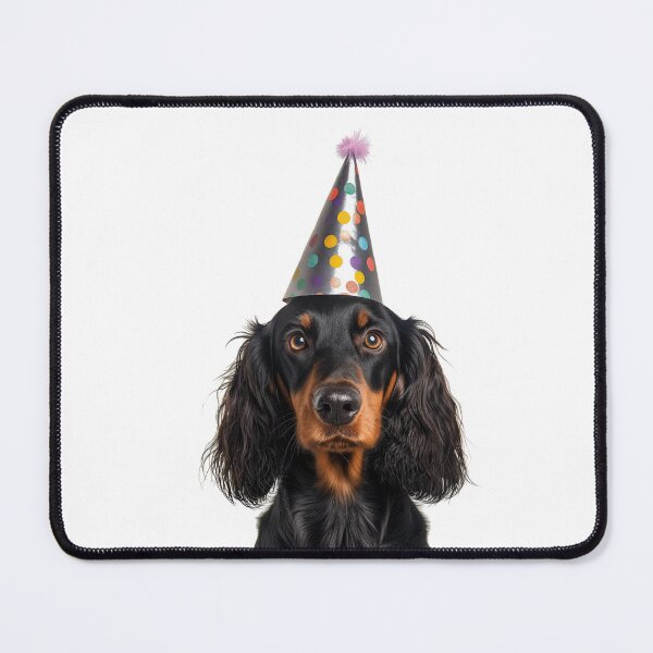 Item preview, Cute Gordon Setter dog with Party Hat Birthday Celebration designed and sold by LazyOwlStore.