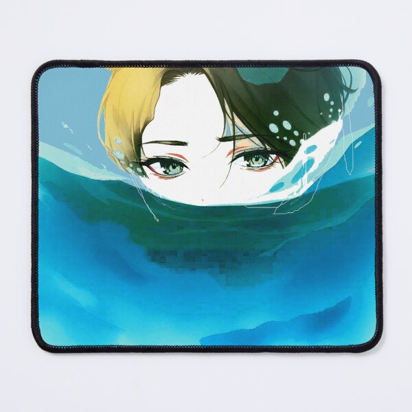 Item preview, women face ,abstract water color simple painting style blue white designed and sold by Mudikeys.