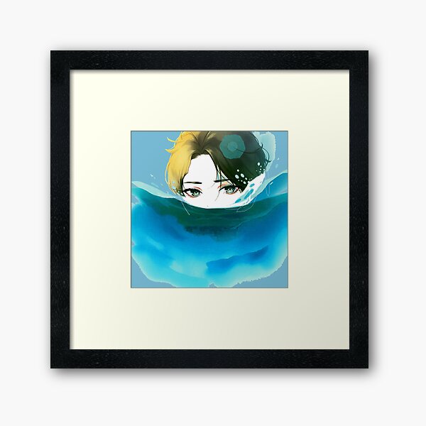 Item preview, women face ,abstract  water color simple painting style  blue white designed and sold by  Mudikeys.