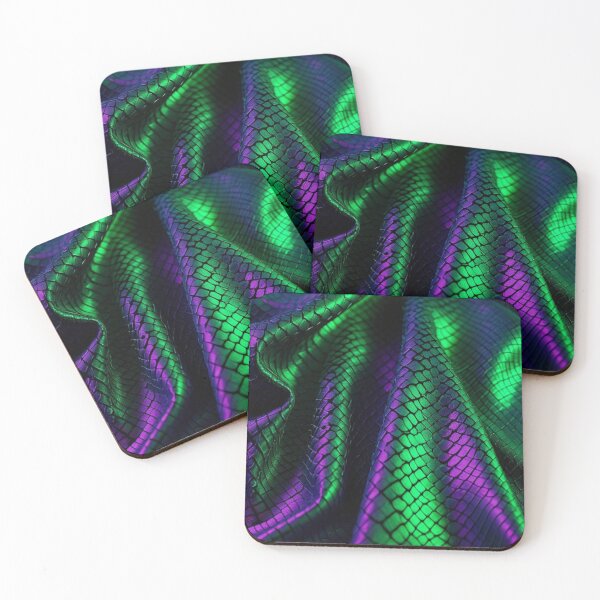 Item preview, Iridescent Snake Skin – Neon Green & Purple Cyber Reptile Texture designed and sold by ArtiQreate.