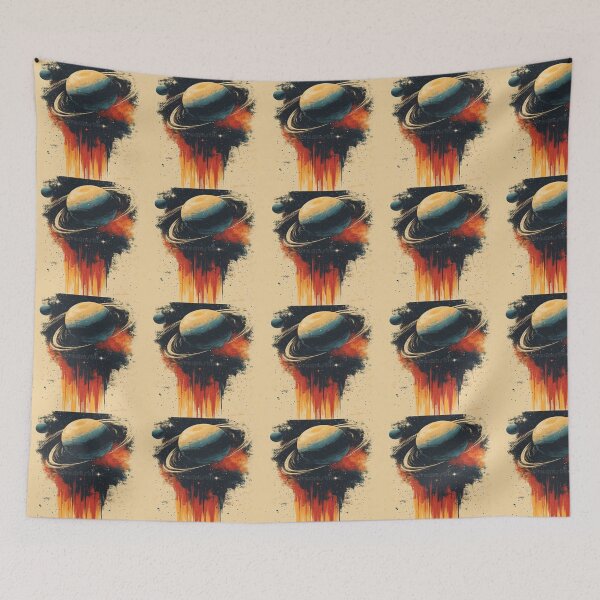 Item preview, beautiful colourful saturn drawing designed and sold by NivyasArtistry.