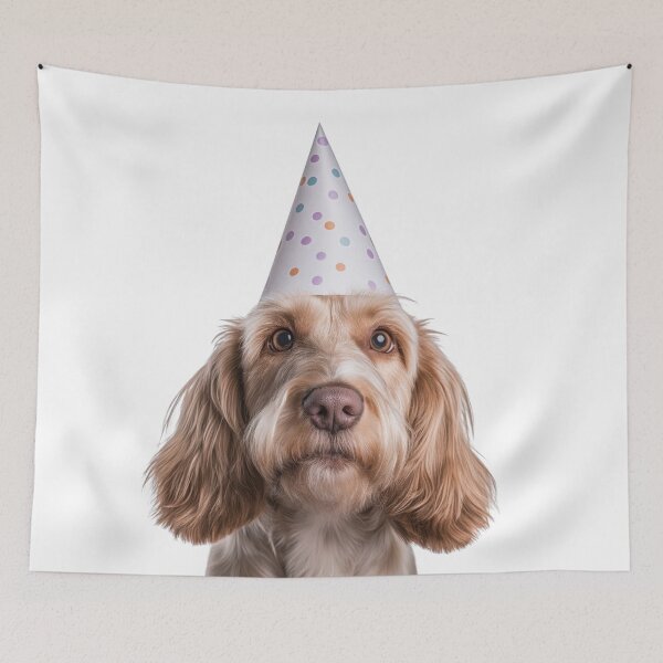Item preview, Cute Grand Basset Griffon Venden dog with Party Hat Birthday Celebration designed and sold by LazyOwlStore.