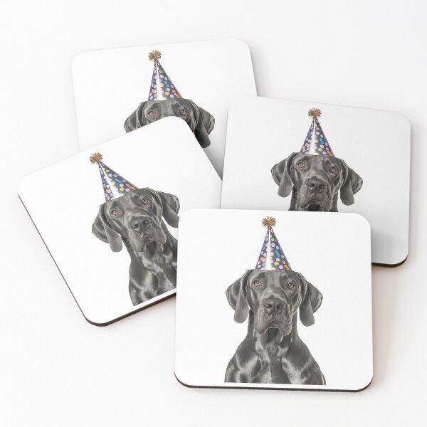 Artikelvorschau, Süße Deutsche Dogge mit Partyhut Geburtstagsfeier entworfen und verkauft von LazyOwlStore.
