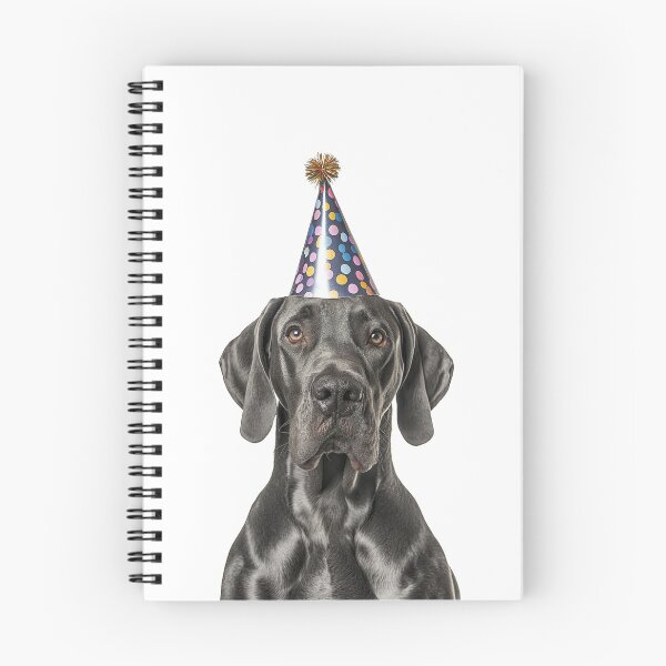 Artikelvorschau, Süße Deutsche Dogge mit Partyhut Geburtstagsfeier entworfen und verkauft von LazyOwlStore.