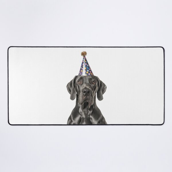 Artikelvorschau, Süße Deutsche Dogge mit Partyhut Geburtstagsfeier entworfen und verkauft von LazyOwlStore.