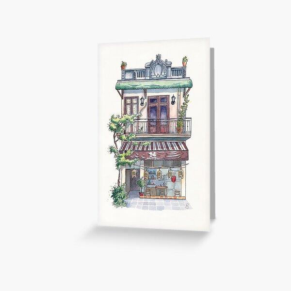 Elodie Plume - Hang Quat Coffee Shop, Hanoï, Vietnam Carte de vœux