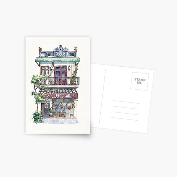 Elodie Plume - Hang Quat Coffee Shop, Hanoï, Vietnam Carte postale