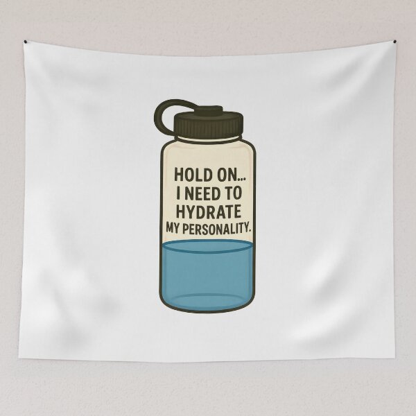 Item preview, Hold On I Need to Hydrate My Personality Funny Water Bottle Design designed and sold by allogy.