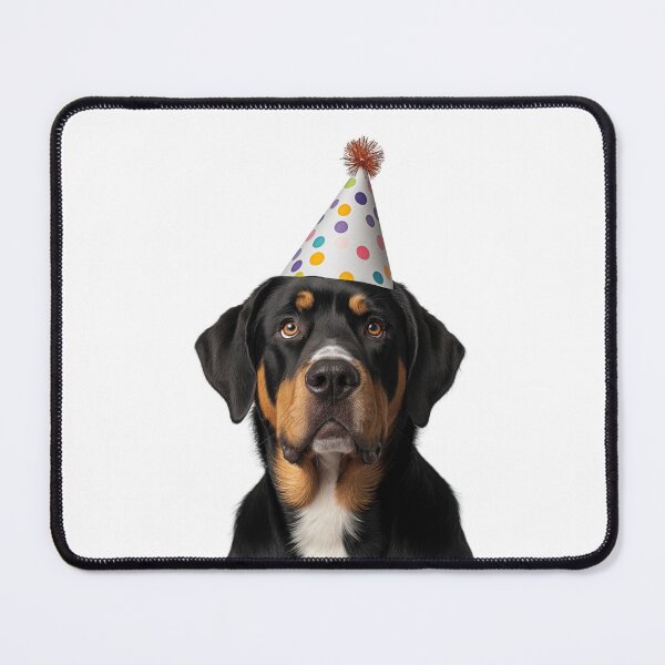 Item preview, Cute Greater Swiss Mountain dog with Party Hat Birthday Celebration designed and sold by LazyOwlStore.