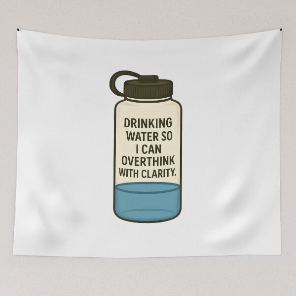 Item preview, Drinking Water So I Can Overthink With Clarity Funny Hydration Design designed and sold by allogy.