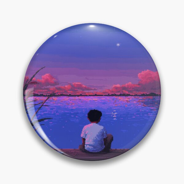Item preview, Sad Lofi Anime Boy Nostalgic Ocean designed and sold by V-Fantasy.