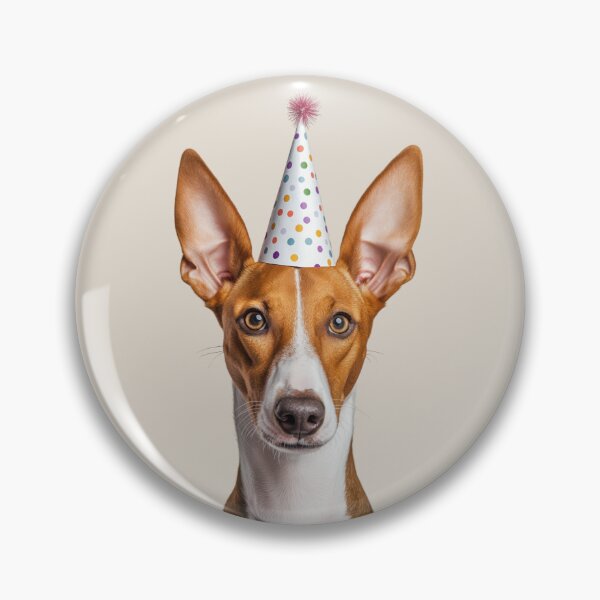 Item preview, Cute Ibizan Hound dog with Party Hat Birthday Celebration designed and sold by LazyOwlStore.