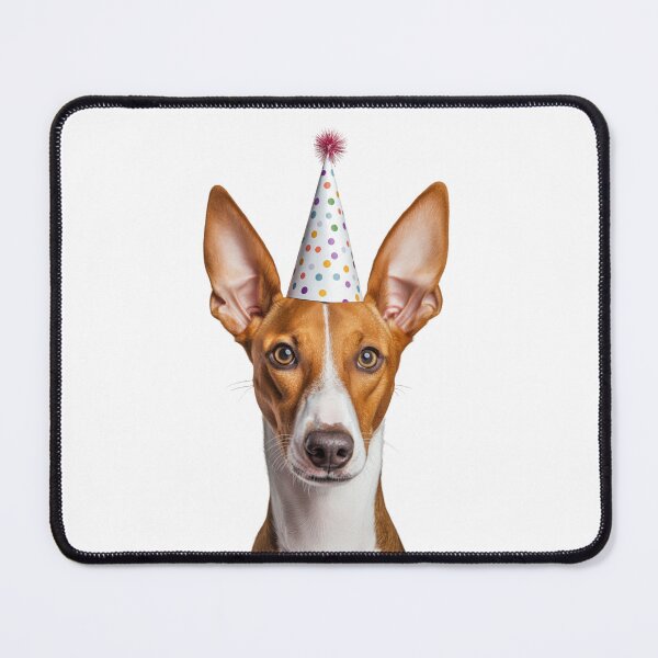 Item preview, Cute Ibizan Hound dog with Party Hat Birthday Celebration designed and sold by LazyOwlStore.