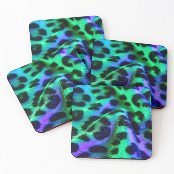 Item preview, Leopard Neon Fur – Green & Purple Faux Animal Print designed and sold by ArtiQreate.